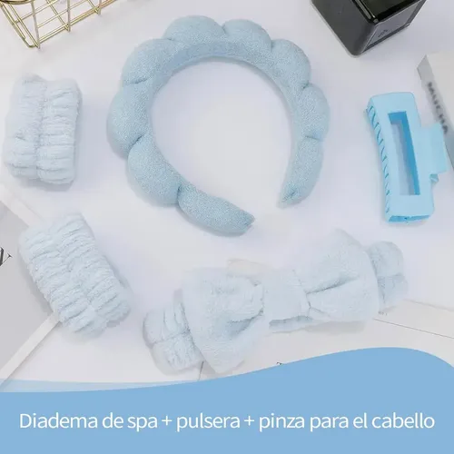 6 Pcs Diademas De Pelo Y Muñequeras Horquilla Maquillaje