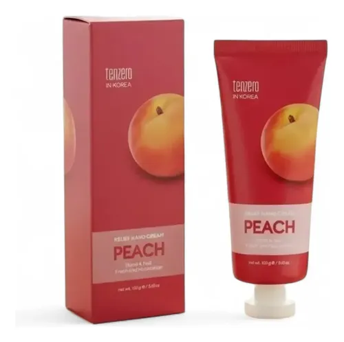 Crema para Manos Coreana Tenzero Hidratante con Durazno de 100g