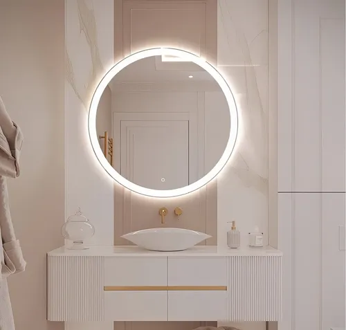 Espejo Luz Led Táctil Touch Baño Redondo 60cm Premium!!