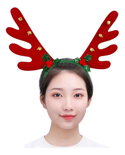Diadema De Astas De Ciervo De Navidad, Tocado De Navidad,