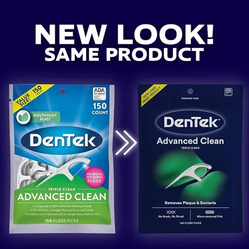 Hilo Dental Flosser Dentek Advanced Clean Con Mango Limpieza Profunda 150 Unidades