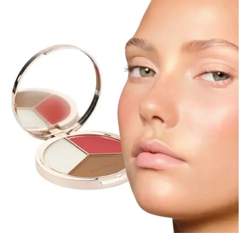 Paleta Trio Contorno Rubor Iluminador City Girl Tono 03 Con Espejo