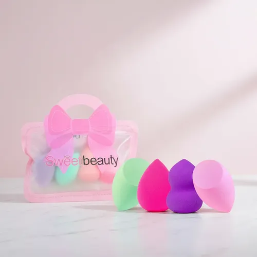 Set X4 Esponjas Blender Para Maquillaje 4 Formas Distintas Color Tamaño De La Esponja Grande