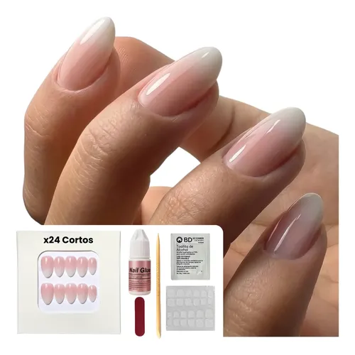 Press On Nails Almendra Uñas Postizas Autoadhesivas Premium
