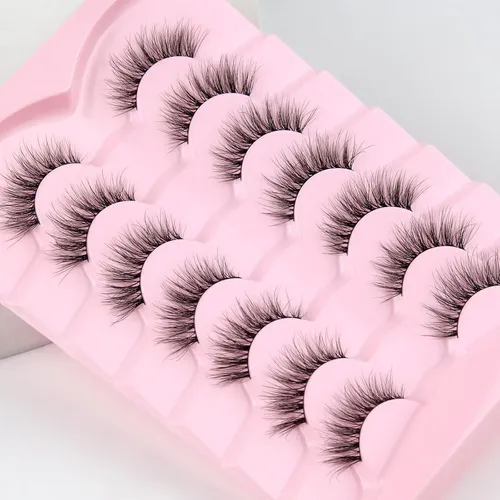 Pestañas Postizas Naturales 14 Mm Siligli 7 Pares C-curl