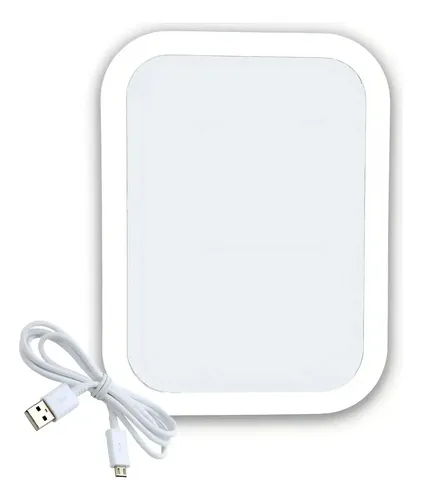 Espejo Rectangular Maquillaje Make Up Luz Led Usb Pilas