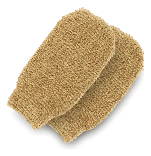Juego De 2 Guantes De Yute Para Ducha Y Baño Exfoliantes