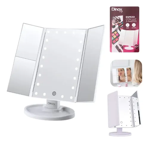 Espejo Maquillaje Dinax Con Luz Led Táctil 3 Aumentos 180° R
