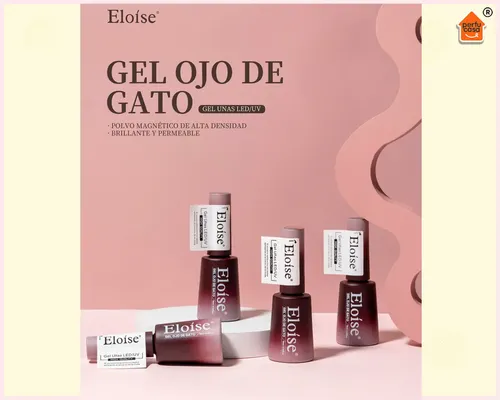 Kit X12 Esmalte Semipermante Gel Ojo Gato Cat Eye Iman Uv Color 12