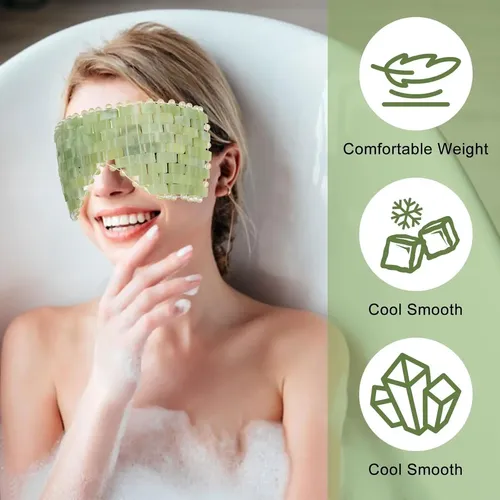 Set 4 Piezas Masajeador Facial Jade Vidrio Verde