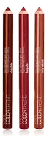 Delineador Avon Labios Borgoña Chocolate Rosa Natural Setx3 Color Trend