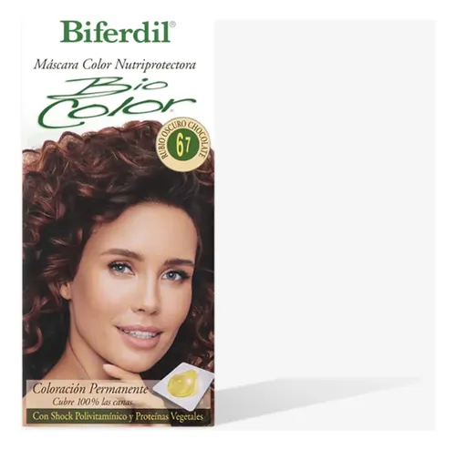 Tintura Coloración Biferdil Biocolor Mascara Nutriprotectora Tono Nº6.7 Rubio Oscuro Chocolate