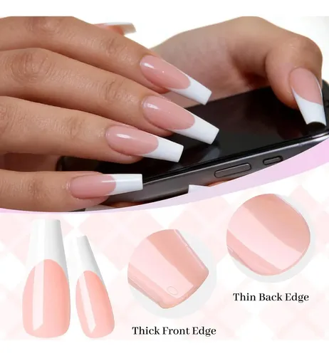 Juego De Uñas Press On French Tip Bellelfin 240 Piezas