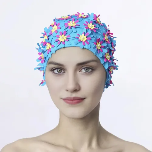 Gorro De Baño De Elastano De Poliéster Hecho A Mano Con Esta One-size