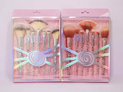 Set Basico 7 Brochas Pinceles Con Estuche Maquillaje