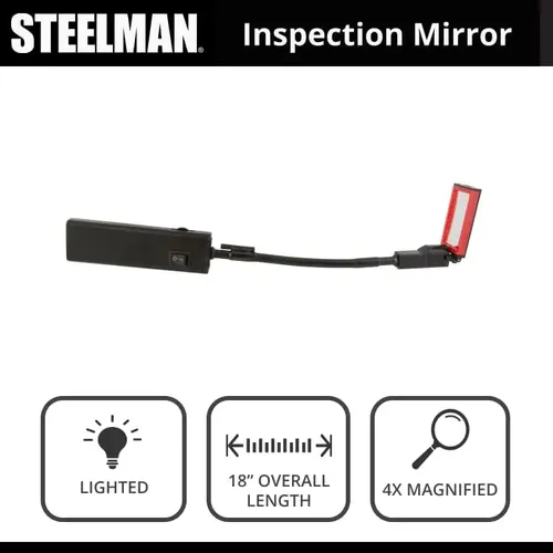 Espejo Inspección Flexible Con Luz Y Aumento 45 Cm