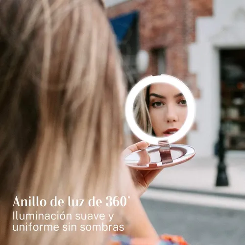 Cxro Espejo Plegable Led Recargable Con Luz Ajustable Co