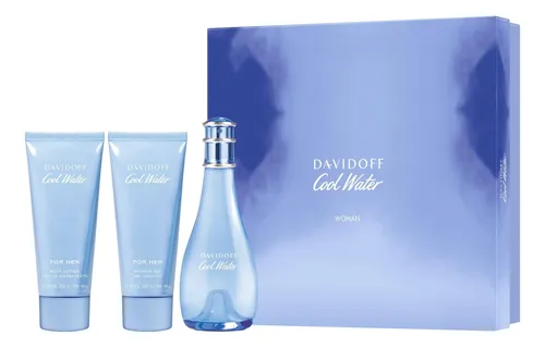 Set Perfume Davidoff Cool Water Para Mujer, 100 Ml Edt