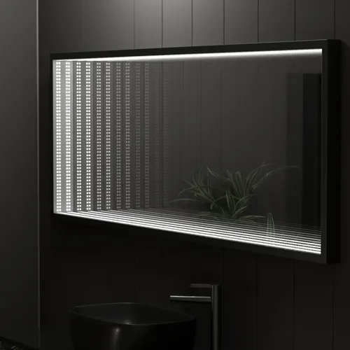 Espejo Rectangular Táctil Luzled Efecto 3d Vestidor 140x50cm