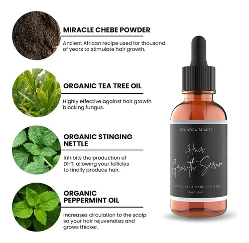 Sérum De Crecimiento Capilar Rennora Beauty Con Hierbas Y
