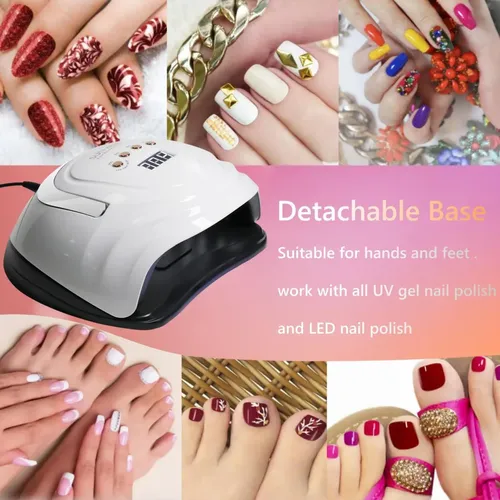 Lámpara De Uñas Led Uv Dmjwan 380w Con 81 Perlas Y 4