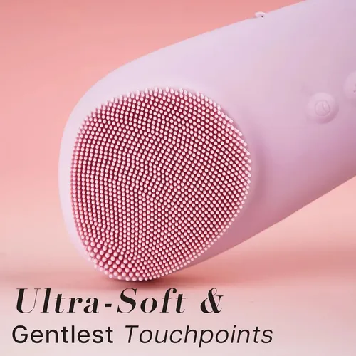 Limpiador facial 2en1 Cepillo Silicona Y Espátula Ultrasonic Electric Puntos Negros Recargable Rosa