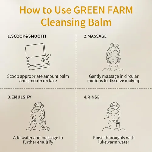 Bálsamo Limpiador Desmaquillante Green Farm, 6 Onzas