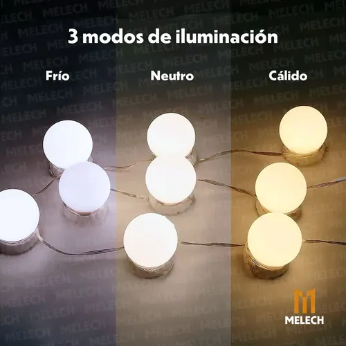 Kit 10 Luces Led Para Espejo Hollywood Maquillaje Makeup