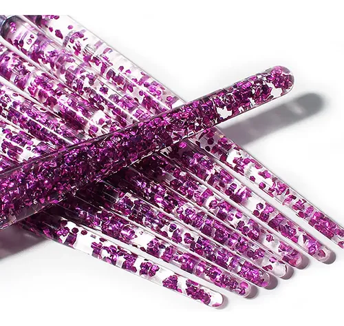 Set De Brochas De Maquillaje Crystal Handle Soft Beauty Tool Púrpura