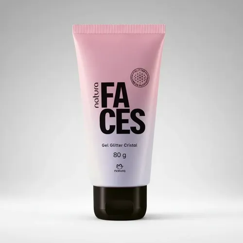 Gel Glitter Cristal Faces Natura 80 Gr Brillo Iluminador Gel