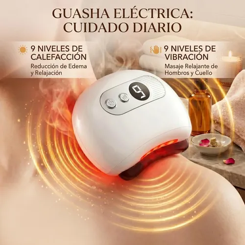 &*masajeador Facial Eléctrico Gua Sha Con 9 Niveles De