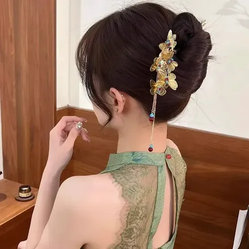 Pinza Para El Pelo Con Borlas De Mariposa China, Estilo Retr