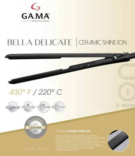 Planchita De Pelo Gama Bella Delicate Ceramic Shine Ion