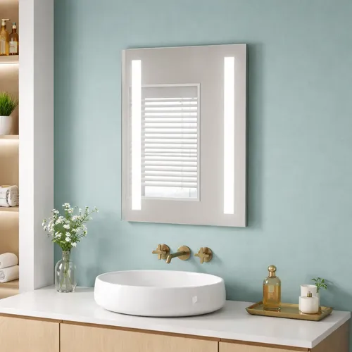 Espejo Led 50cm Rectangular P/baño Tactil Luz Calida/fria