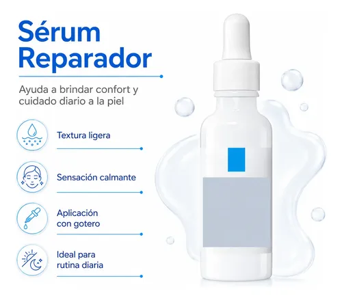 Kit Sérum Azul Reparador + Rojo Renovador Facial Skincare