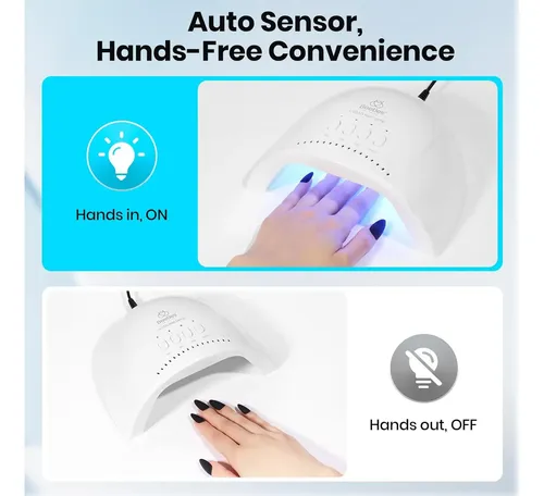 Lámpara Uv Led Blanca Para Uñas Con 3 Tiempos Y Sensor