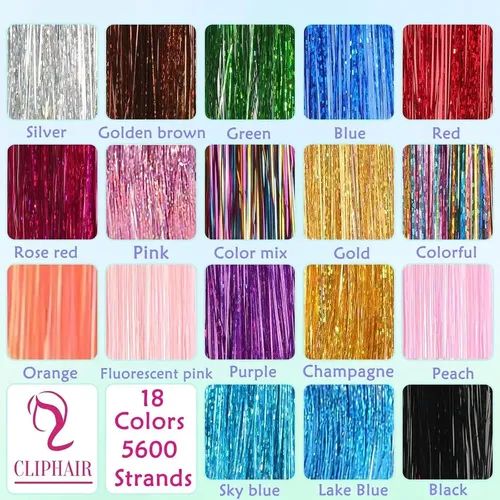 Hair Tinsel, Kit De Oropel De 18 Colores Para Niñas