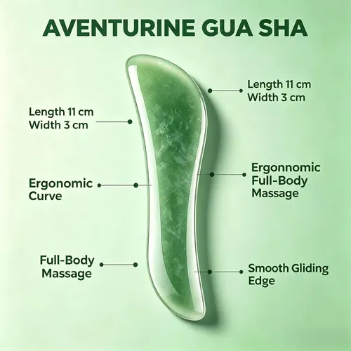 Herramienta Gua Sha Jade Verde Masaje Facial Y Muscular