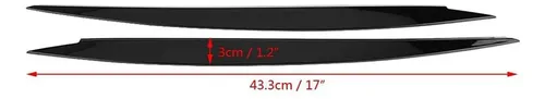 2 Uds Pegatinas De Cejas De Faro Delantero Negro Brillante