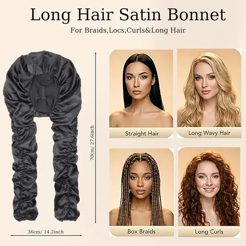 Gorro De Dormir Antifrizz Suave Para Cabello Negro