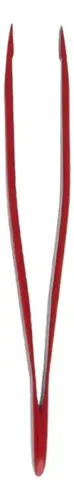 Pinzas angostas biseladas para cejas Staleks Te-11-4, color rojo