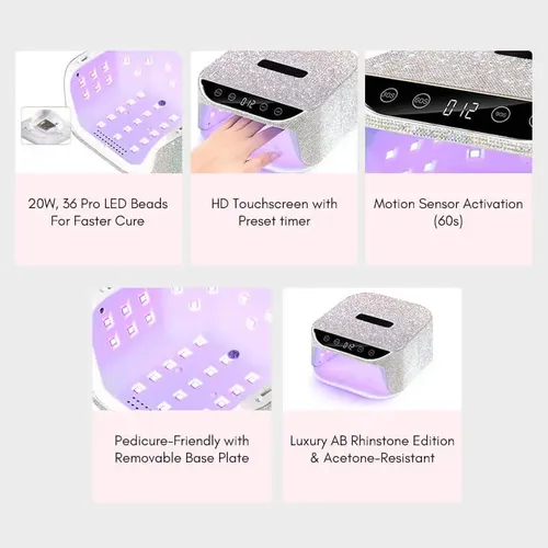 Cabina De Uñas Diamante Con Cargador 36 Led 72w Bm2420