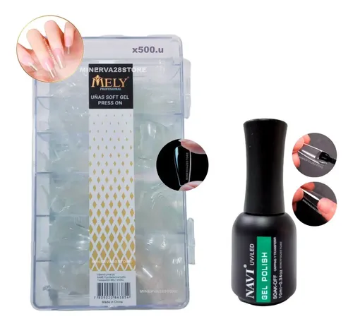 Kit Tips Soft Gel Mely X500u Press On Kapping Gel, Premium