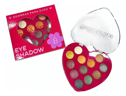 Sombra Ojos Brillante Tono 02 Paleta Corazon 12 Tonos Maquillaje Rostro Veoquiero