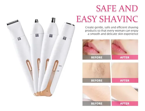 Recortadora Eléctrica Femenina 4 En 1 Body Intimate White 12