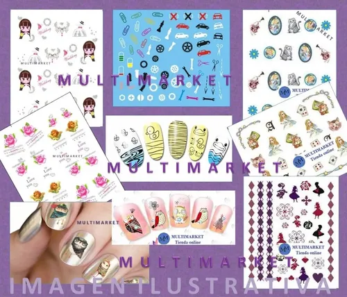 Stickers Al Agua Warer Decals 5 Motivos Infantiles Surtidos