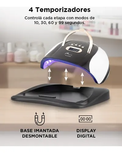 Cabina Gadnic Profesional 21.1w Para Uñas Luz Led Digital