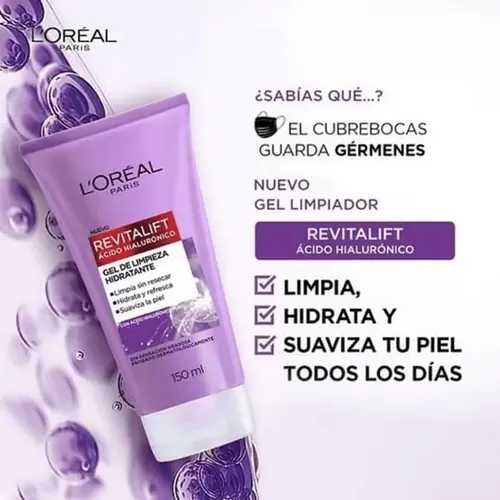 Gel De Limpieza Hidratante Ácido Hialurónico L’oreal 150ml