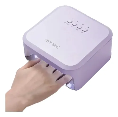 Cabina Lámpara Uv Led 48w City Girl Uñas Gelificadas Lila