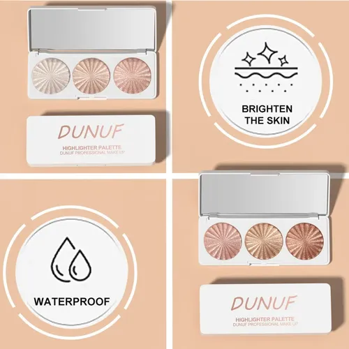 Paleta Iluminadora Dunuf X3 Tonos Profesional